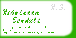 nikoletta serdult business card